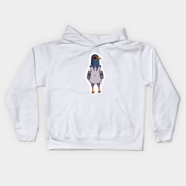 Pigeon Number One Kids Hoodie by EmpressIguana